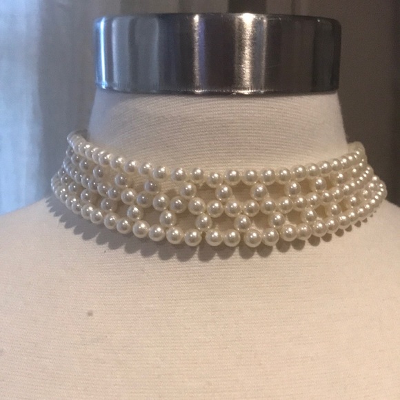 Vintage Jewelry - Vintage woven pearl choker